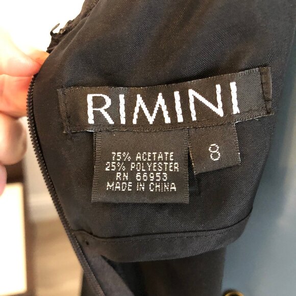 Rimini Long Luxurious Black Evening Gown Spaghetti Straps Size 8 - Picture 13 of 14